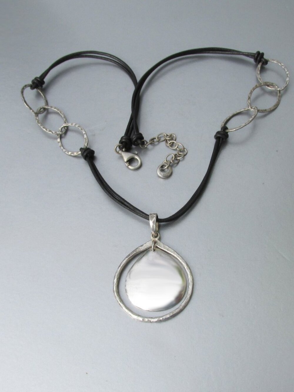 Silpada Silver Pendant Necklace with Black Cord